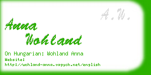 anna wohland business card